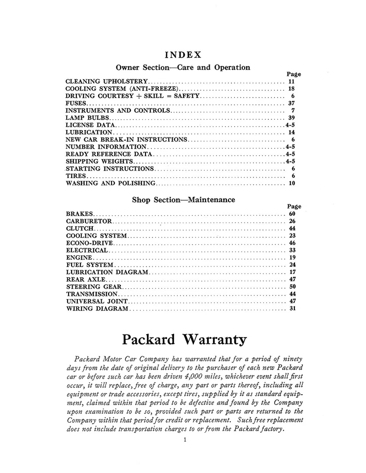 Manual de serviço 1941 Packard Owners 110 e 120 - Imagem 2 de 3