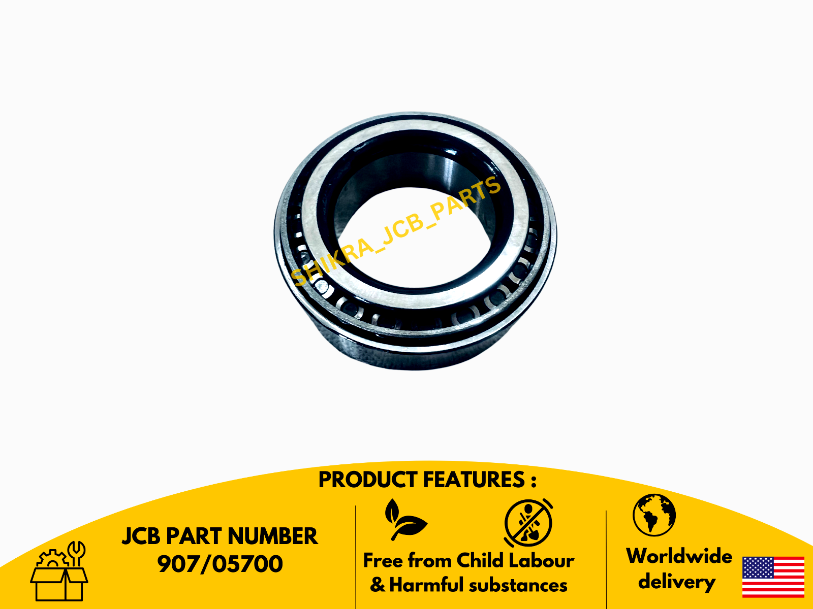 JCB BACKHOE  FRONT AXLE HUB BEARING SMALL (PART NO. 907/05700)
