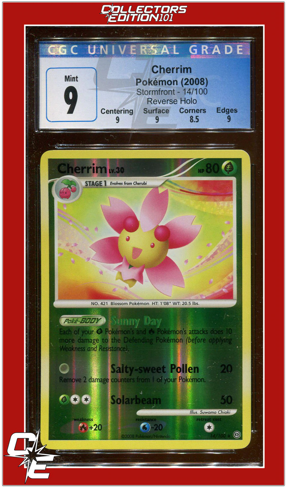 Stormfront 14 Cherrim Reverse Holo CGC 9 - Subgrades