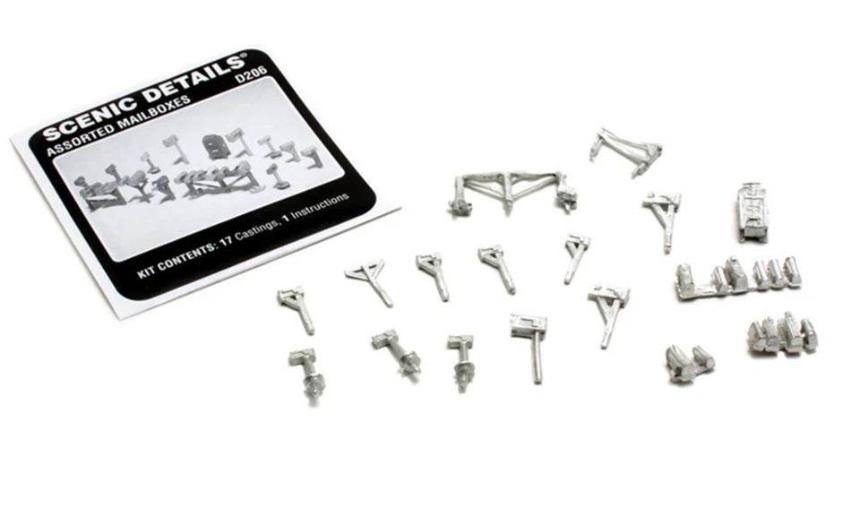 Woodland Scenics D206 HO Scale Assorted Mailboxes Kit - Image 3 of 4