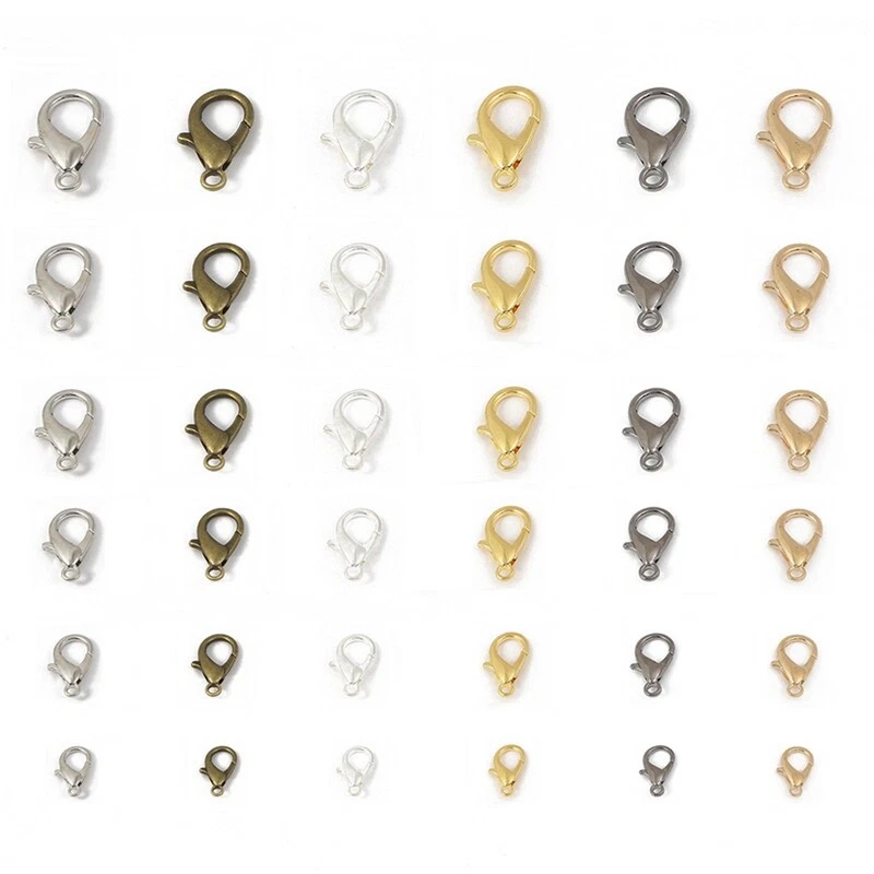 DIY Jewelry Findings Hooks Lobster Wholesale 100X Silver/Gold/Bronze Claw Clasps - Image 2 of 4