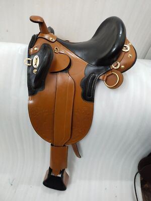 Premium Leather Beautiful Australian Stock Saddle With Horn All