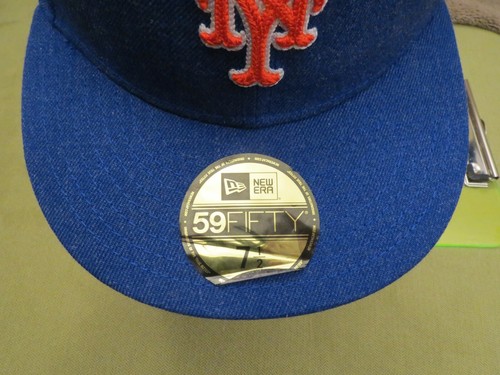 New Era NY Mets Sombrero Ajustado Azul Breather, Cuerda de Polietileno Logotipo, Talla 7 1/2 - Imagen 4 de 10
