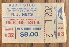 1980 Maurice Lucas Triple-Double , G. Gervin 41 Pts Ticket Stub NBA Spurs Nets