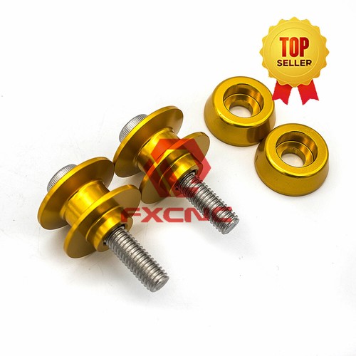 FXCNC 6MM Motorcycle Screws Swing Arm Spool Swingarm Frame Sliders Stand M6 Gold - Foto 4 di 9