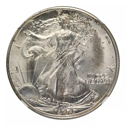 1944-D Walking Liberty Half Dollar NGC MS66+ Hand Cut “AW”