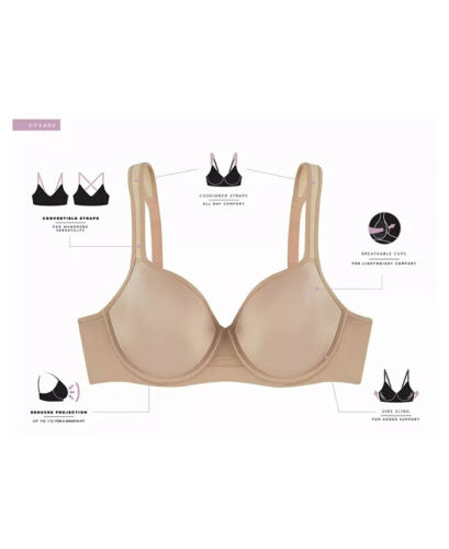 Sujetador con aros minimizador ultra ligero Bali One Smooth U 3490 DF3490 para mujer - Imagen 2 de 35