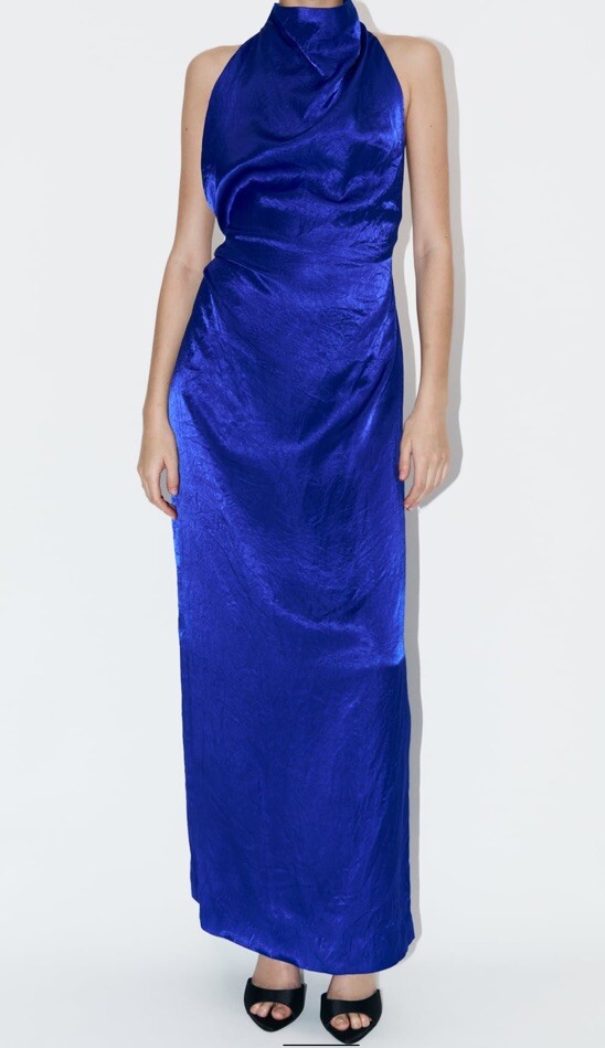 New Zara OPEN BACK DRESS ZW COLLECTION,size M,Color Electric