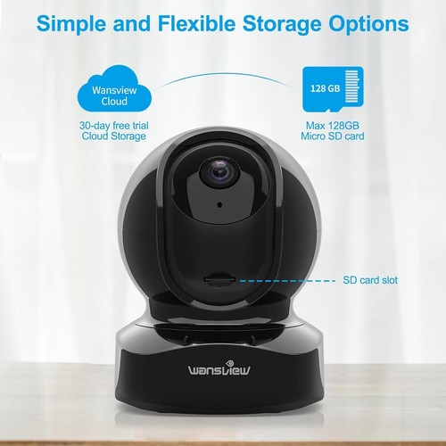 Wansview Security Camera, IP Camera 2K, Wifi Home Indoor Camera for Baby/Pet/Nan - Picture 2 of 7