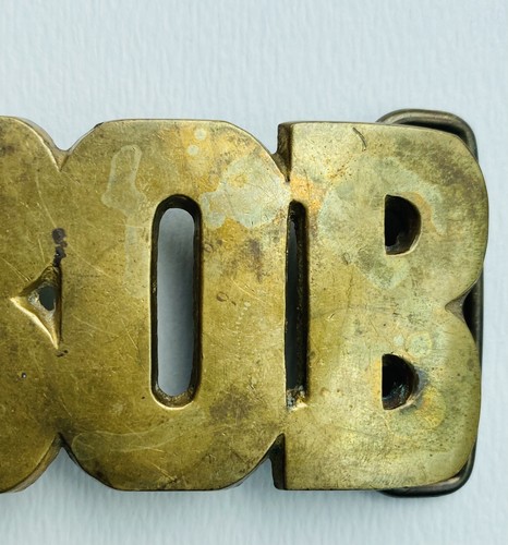1950 Solid Brass Made in Taiwan BOB Belt Buckle Trucker Statement Piece Marked - Bild 6 von 12