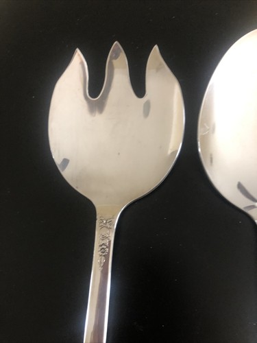 Juego de cuchara y tenedor grande para servir ensalada King Edward - Imagen 2 de 9