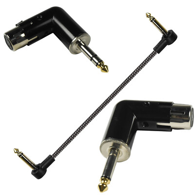 1/4'' Jack Cord / 3-Pin XLR Angle Adapters for Guitar, Audio Equipment, Mixers EQ