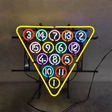 15 Ball Rack Billiards Snooker Pool Game 24"x20" Neon Light Sign Lamp Bar Open 