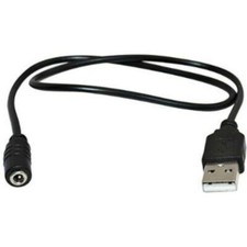 2pcs USB 2.0 A Male Plug To DC Power Jack Female 3.5mm X1.35mm Cable Cord Black