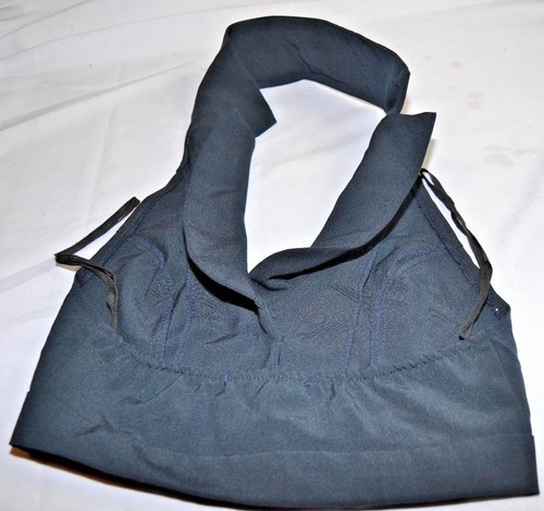 NEW Charlotte Russe Solid Blue Button Down Cropped Halter Regular Size Medium - Picture 2 of 4