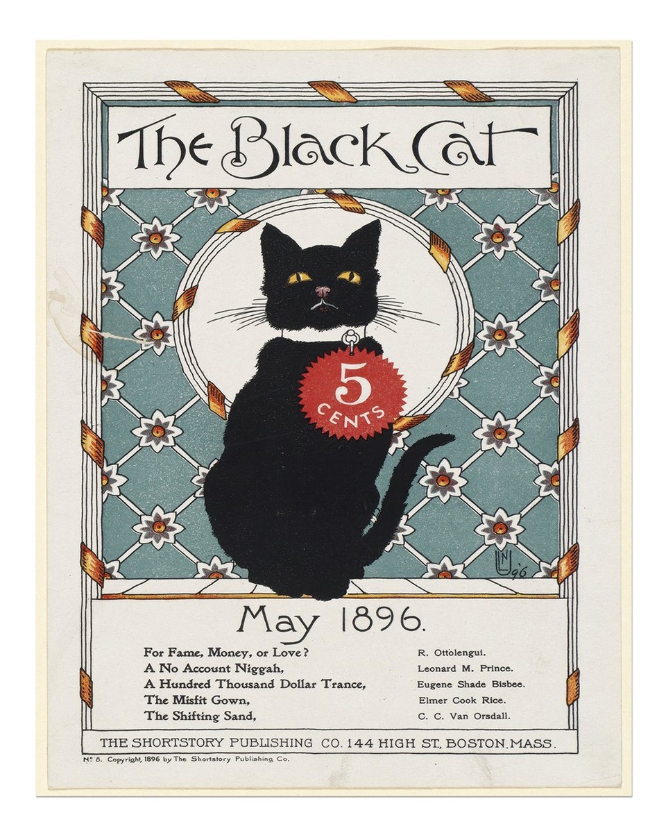 Vintage Black Cat Poster Wall Art - Retro 1896 Magazine Cover | eBay