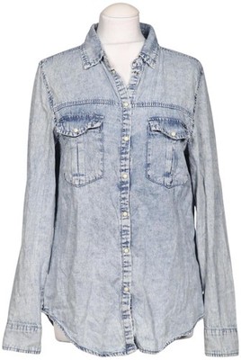 Denim Co. Bluse Damen Oberteil Hemd Hemdbluse Gr. 42 Baumwolle Hellblau #gfw5fnl
