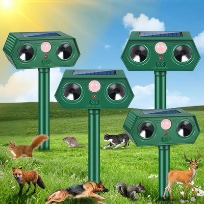 2026 Upgraded Solar Ultrasonic Animal Repellent, Sonic Deer Repeller Devices ...
