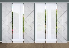 HOME in green 6er Set Flächenvorhänge SYLVIA, halbtransparent, Höhe 245 cm, grau