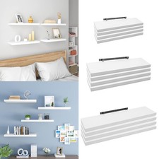 WOLTU 4 Pcs Floating Shelves Wall Shelf White Wooden Bookcase Display 30cm-120cm