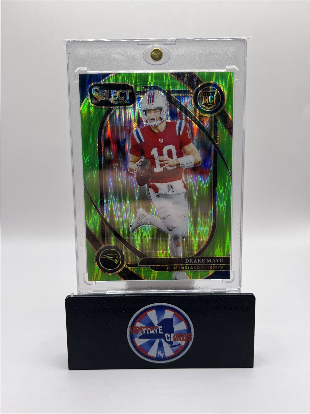 2024 Panini Select Club Level #218 Drake Maye Rookie Neon Green Shock #155/499