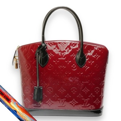 Louis Vuitton Lockit PM Monogram Vernis Bag Red Authentic 2014