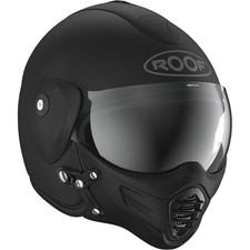 Roof Roadster Fibreglass Motorcycle Motorbike Helmet Matt Black