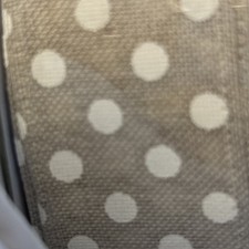 Premium Beige/ White Polk Dot Theme Wired Edge Ribbon, 1.5" Wide x 50 Yards