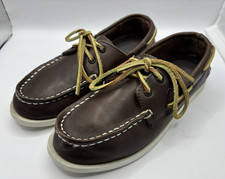 SPERRY Boys Authentic Original 2-Eye Boat Shoes Leather Old Money - Size 2 Brown