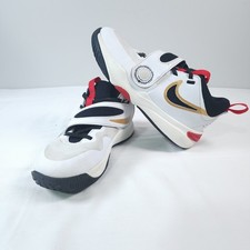 Nike Team Hustle D 11 Kids Basketball Shoes Size 3Y White Gold Red DV8994-104