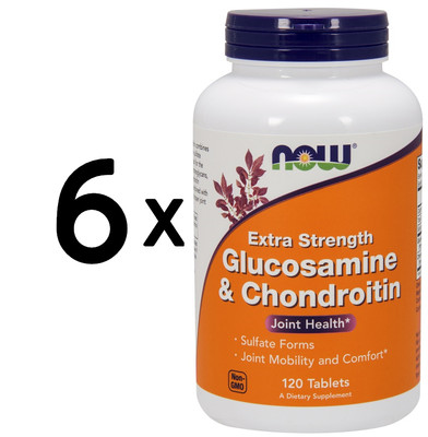 6 x NOW Foods Glucosamine & Chondroitin, Extra Strength - 120 (374,99 EUR/kg)