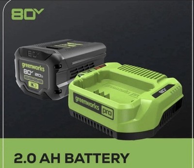 Genuine Greenworks 80V Lithium Ion 2.0Ah Rechargeable Battery BAB740 2Ah NEW NIP