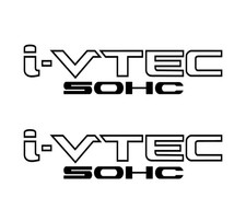 Set Of 2 I-vtec Sohc Jdm Honda Civic Vinyl Decal Sticker Truck Car