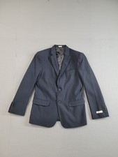 Calvin Klein Men Jacket Navy Blue Long Sleeve Single Breasted Office Blazer