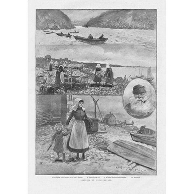 KANADA Szenen des Lebens in Neufundland - antiker Druck 1898