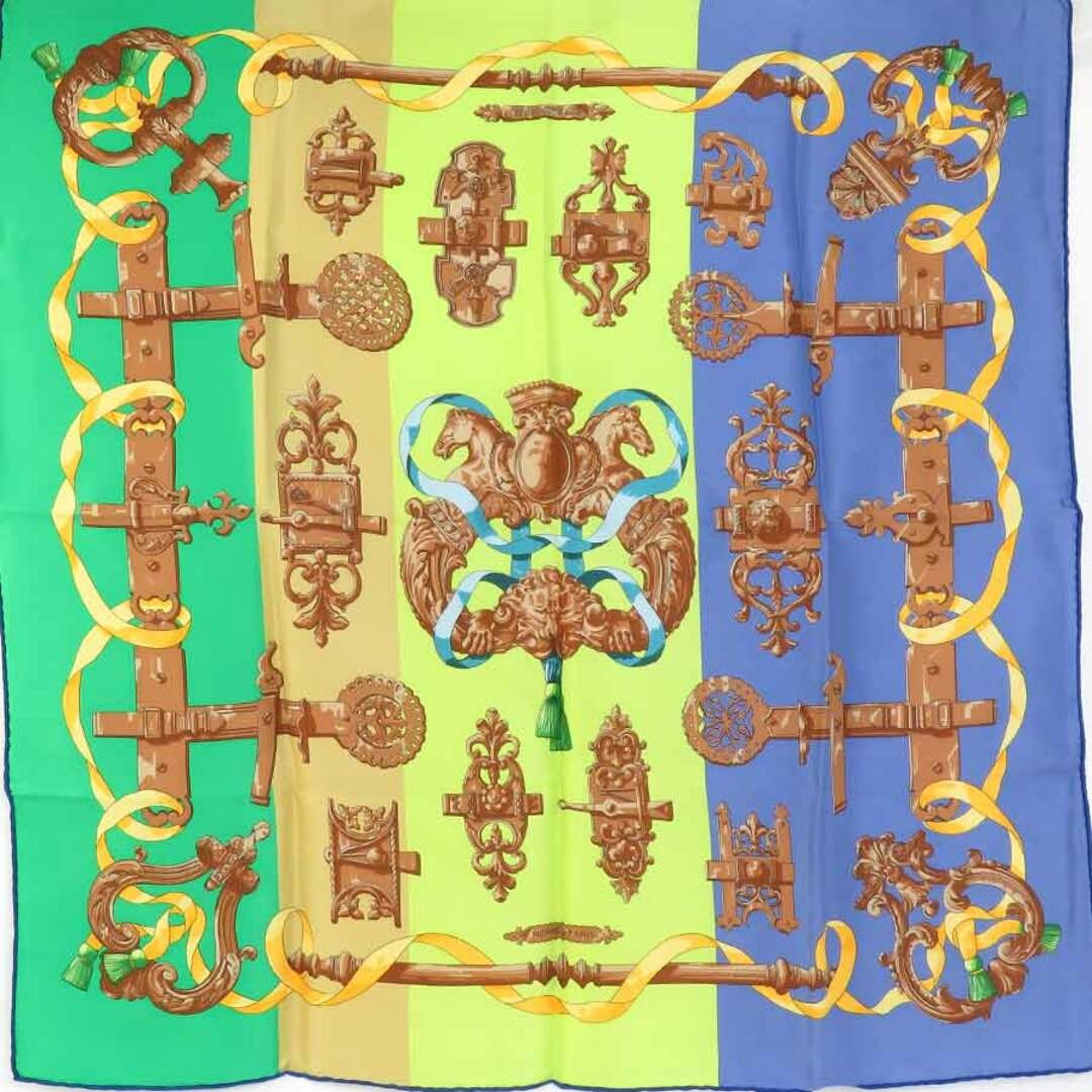 Hermes Ferronnelie Silk Scarf Multicolor Women's Preowned E60066A