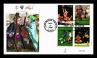 US COVER YOUTH TEAM SPORTS FIRST DAY ISSUE PLATE BLOCK PUGH HAND PAINTED