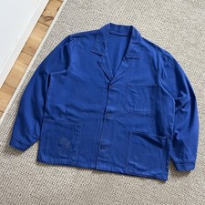 Vintage Blue Cotton Sanfor Chore Worn French Basic Workwear Jacket