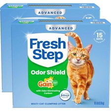 Fresh Step Advanced Odor Shield Multi Cat Clumping Litter 37 lb, Gain Scent