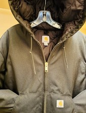 Men s Black Carhartt FLANNEL-LINED ACTIVE JAC J140 - LOOSE FIT - FIRM DUCK-3WARM