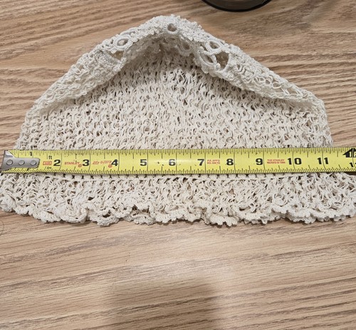 HandMade Tatted Crochet Women's Sleeping Nightcap Bonnet Prairie Cap Boudoir Hat - Picture 5 of 9