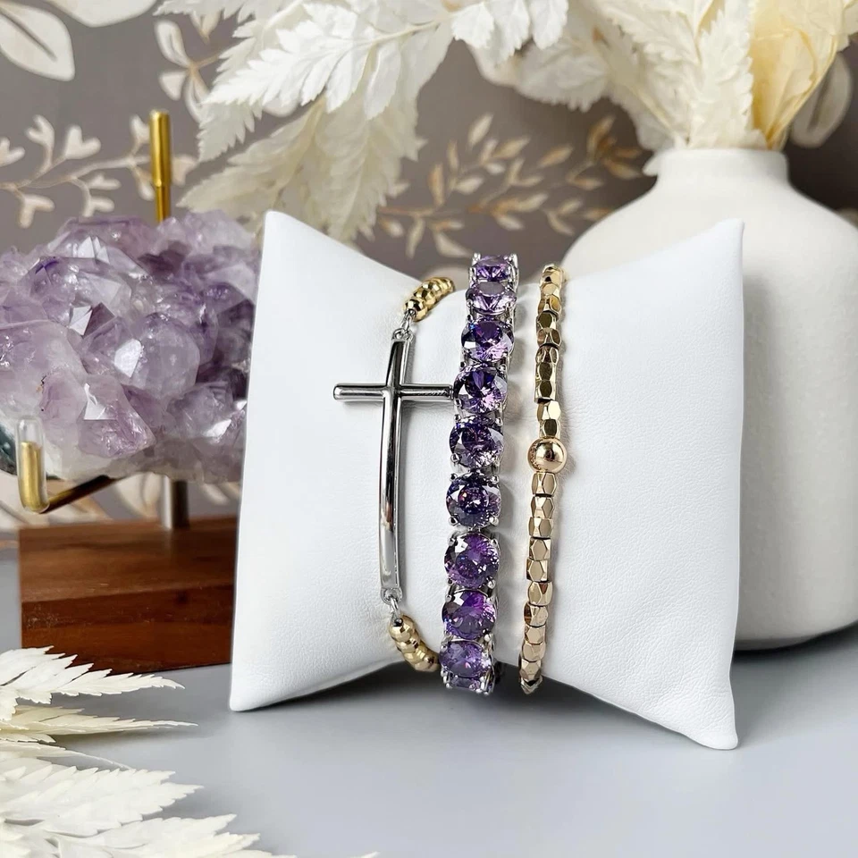 Теннисный браслет Park Lane DREAM фиолетовый фейерверк огранка фианит серебро впечатление - Изображение 2 из 4