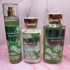 3 Pc Bath Body Works Cucumber Melon Body Mist  Body Lotion  Body Wash Set