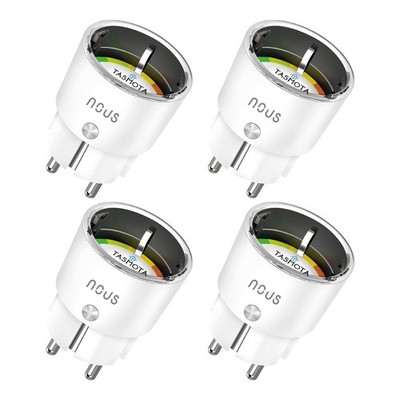 NOUS A1T Tasmota 4er-Set WLAN Steckdose 16A ESP8266 Strommessung Smart Plug