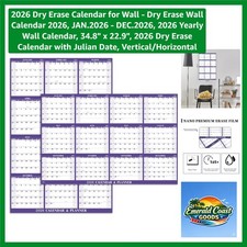 2026 Dry Erase Wall Calendar - Dual-Sided Planner, 34.8" x 22.9" for Easy Vie...