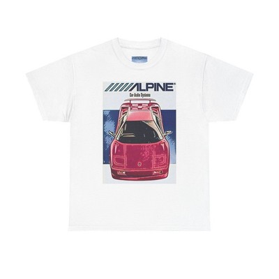 Alpine Car Audio Systems Graphic Short Sleeve Unisex Tee Shirt Heavy Cotton Gift