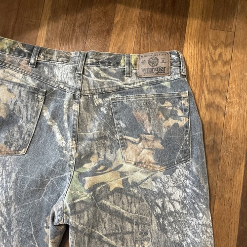 Vintage Wrangler Camo Double Knee Jeans Pants Mens 36x30 Faded Camouflage 90s - Picture 12 of 21