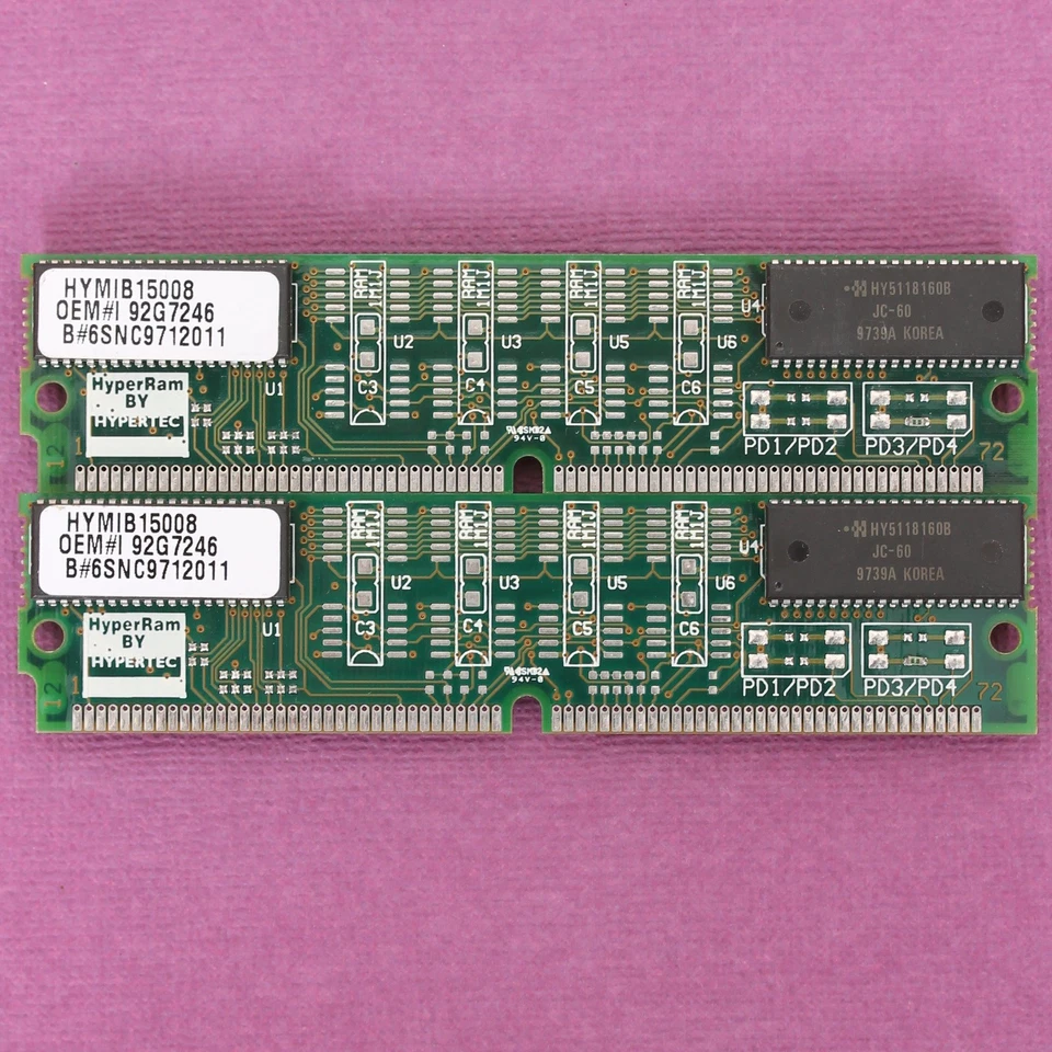 Memoria RAM 72 pines 16 MB (2x8 MB) 60NS EDO SIMM *PROBADA* Hypertec Foto 1 de 4