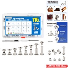 115 Sets Chicago Screws 304 Stainless Steel Binding Posts M5 8 Lengths