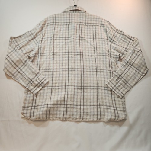 Report Collection Mens Shirt Sz XXL 100% Linen Button Down Long Sleeve Tan Plaid - Picture 12 of 24